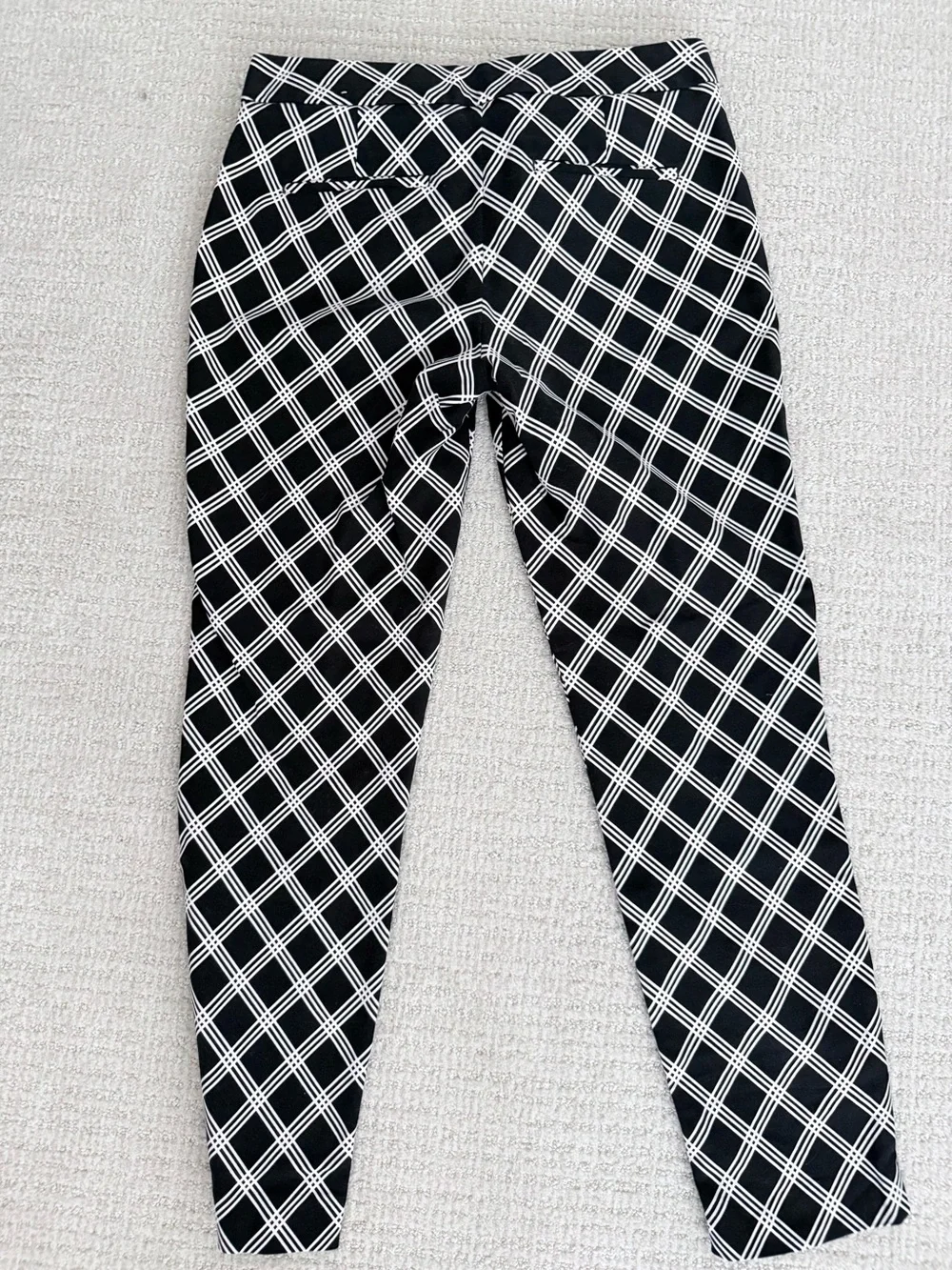 Express Black & White Plaid Slim Ankle Pants
